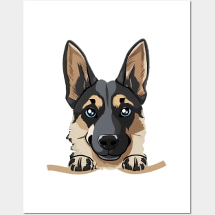 dog in pocket funny puppy for dog lover German Shepherd Posters and Art